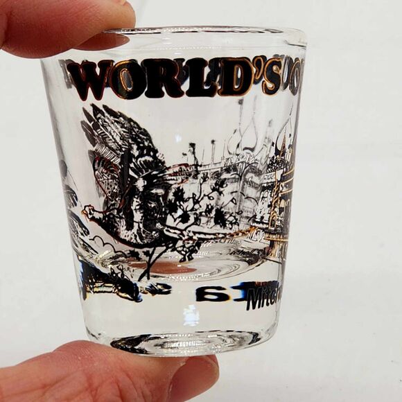 World's Only Corn Palace Mitchell SD Shot Glass Native American Indian Souvenir - Picture 2 of 8